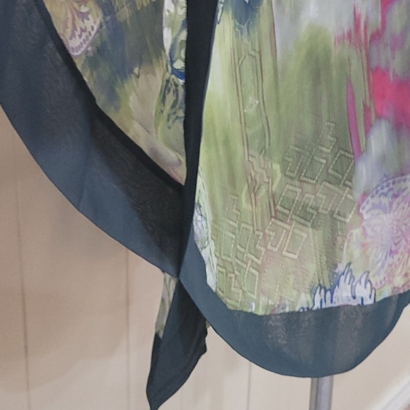 ABS by Allen Swartz Multi Color Tunic Dress Blouse Sz M Lined One Shoulder NWT - Picture 9 of 13